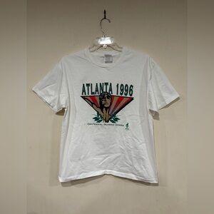 Vintage 1996 Atlanta Centennial Olympic Games T Shirt Adult Large White Mens